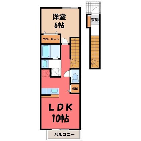 小山駅 バス13分  城南小前下車：停歩3分 2階の物件間取画像